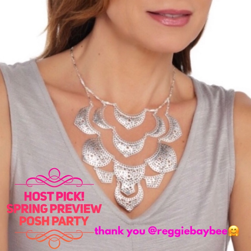 :: Stella & Dot Silver Plait Statement Necklace - Picture 2 of 8